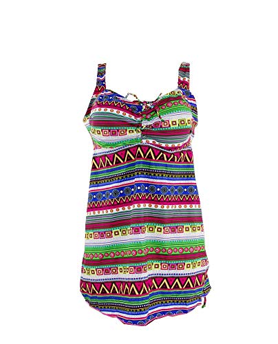 SOL Y PLAYA - Tankini de 2 Piezas Top Tankini y pantalón Corto Tallas Grandes Embarazadas Mujer señora Verano Piscina (56, Estampado 1)