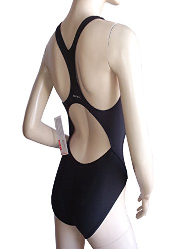 Solar Bañador, espalda 880135 – 50 NEGRO, Mujer, color schwarz/blau/weiss gemustert, tamaño 36