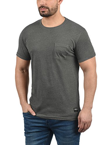 !Solid Bob Camiseta Básica De Manga Corta T-Shirt para Hombre con Cuello Redondo, tamaño:L, Color:Grey Melange (8236)