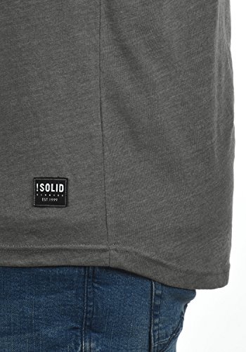 !Solid Bob Camiseta Básica De Manga Corta T-Shirt para Hombre con Cuello Redondo, tamaño:L, Color:Grey Melange (8236)