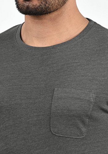 !Solid Bob Camiseta Básica De Manga Corta T-Shirt para Hombre con Cuello Redondo, tamaño:L, Color:Grey Melange (8236)