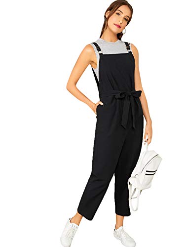 SOLY HUX Pantalones Mujer Casual Ajustable Correa Monos Rompers Flojo Retro Harem Mamelucos Jumpsuits Overalls con Bolsillo
