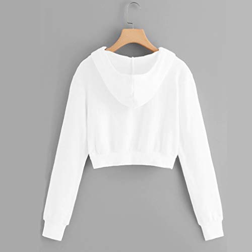 Sooike Sudadera Mujer Capucha para Mujer Cremallera Moda Manga Larga Casual Color Sólido Sudaderas Cortos Primavera Verano Jersey Mujer Otoño Primavera Blusa Tops Suéter Mujer Abrigo Deportiva.