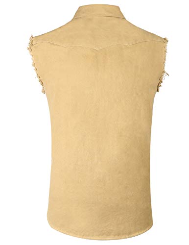 SOOPO Camisa Hombre a Cuadros Shirt sin Manga Vaqueros de Colores para Hombre, Camiseta Bonita y Cómoda para Verano, Diversos Colores y Tallas