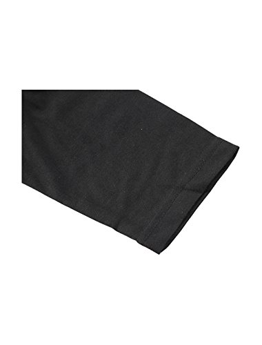 sourcing map Camiseta para Hombres De Mangas Largas Cuello De Cisne Ajuste Delgado Casual Negro 44