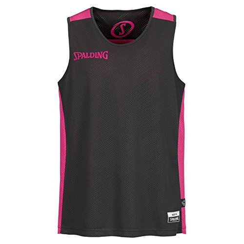 Spalding - Camisa de baloncesto, color negro / rosa, talla XS