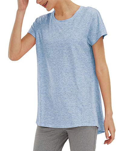 SPECIALMAGIC Camiseta deportiva para mujer, básica, de yoga, manga corta, para entrenamiento, ropa deportiva