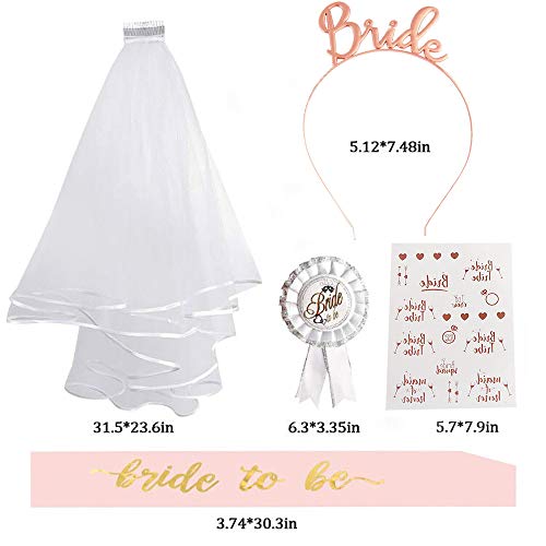 SPECOOL Nupcial Velo, Diadema Tiara, Despedida de soltera Decoración, Tatuajes Hen accesorios para despedida de soltera Hen decoración del partido(Hen Party)
