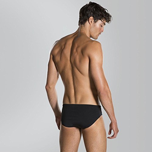 Speedo Boom Splice de 7 cm Bañador Tipo Slip, Hombre, Negro Boom/Gris Óxido, 34