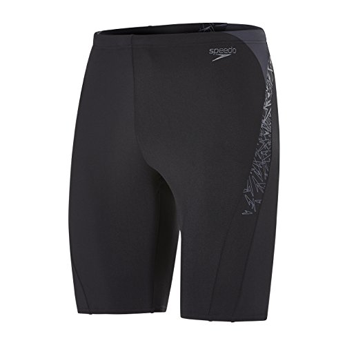 Speedo Boom Splice Pantalones Cortos, Adult Male, Negra/Oxid Gris, 26 (ES 65 CM)
