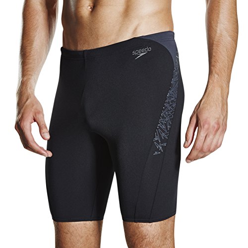 Speedo Boom Splice Pantalones Cortos, Adult Male, Negra/Oxid Gris, 26 (ES 65 CM)