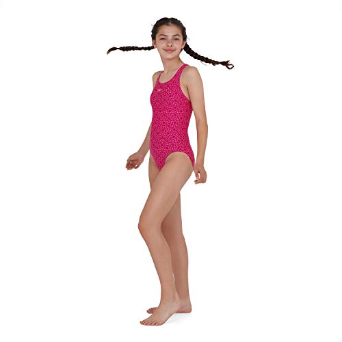 Speedo Boomstar Muscleback Bañador, Niñas, Rosa (Electric Pink/Galinda), 30 (11-12 Años)