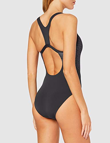 Speedo Boomstar Splice Flyback De 1 Pieza Bañador, Mujer, Negro/Gris óxido, 28 (ES 34)