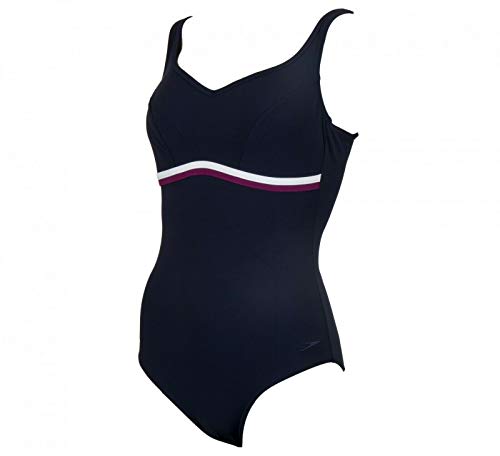 Speedo Contourluxe 1 Piece Bañador, Mujer, True Navy/Plum/White, 46