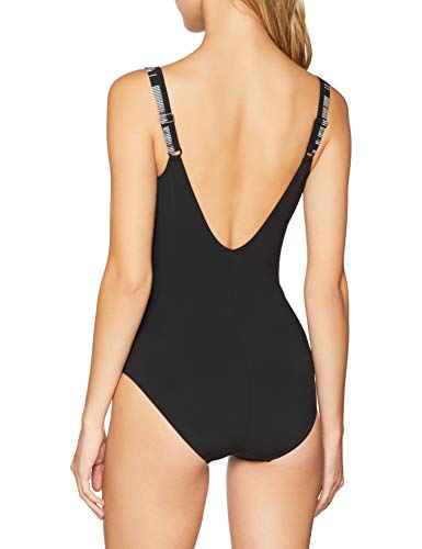 Speedo Contourluxe - Bañador para mujer, Mujer, 8104208810, Sculpture Black/White, talla 10/32 UK