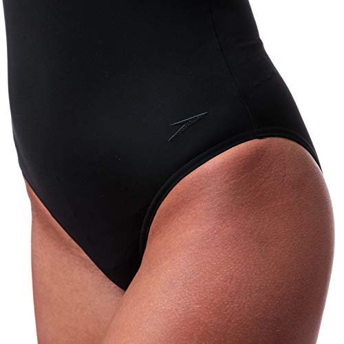 Speedo Contourluxe - Bañador para mujer, Mujer, 8104208810, Sculpture Black/White, talla 10/32 UK