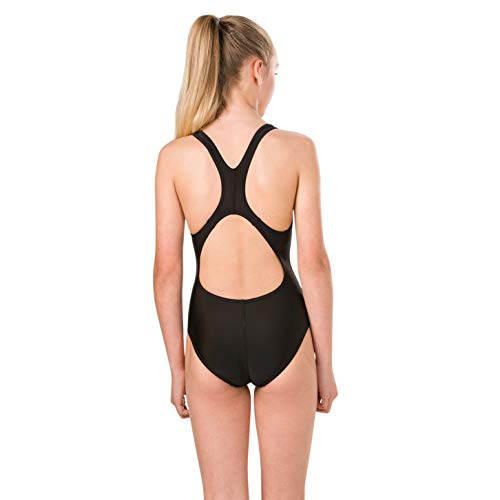 Speedo Digital Placement 1Pce Jf Bañador, Junior Girls, Negra, 28 (9-10 años)
