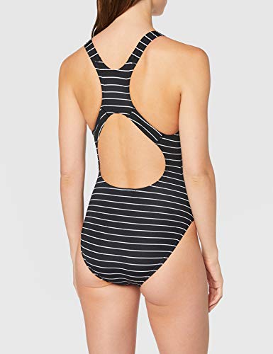 Speedo Endurance+ Printed Medalist Bañador, Adult Female, Rayas Negra/Blanco, 36 (ES 42)
