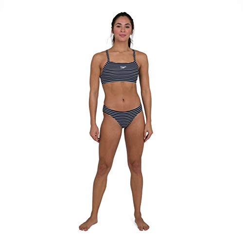 Speedo Endurance+ Printed Thinstrap 2-Piece AF Bikini, Mujer, True Navy/White, 34