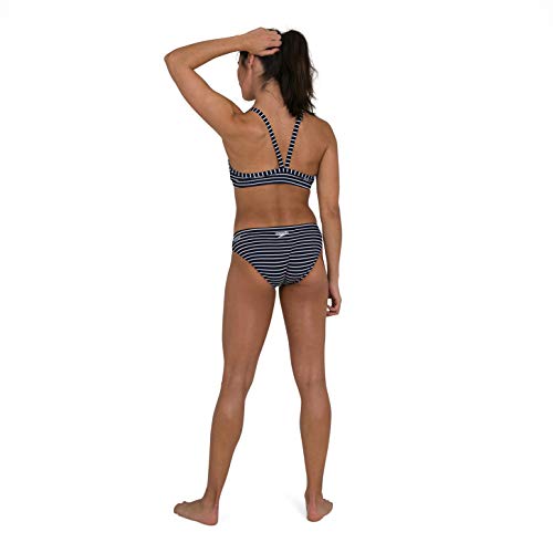 Speedo Endurance+ Printed Thinstrap 2-Piece AF Bikini, Mujer, True Navy/White, 34