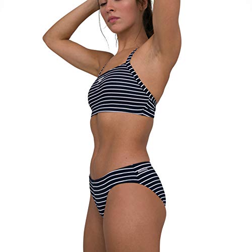 Speedo Endurance+ Printed Thinstrap 2-Piece AF Bikini, Mujer, True Navy/White, 34