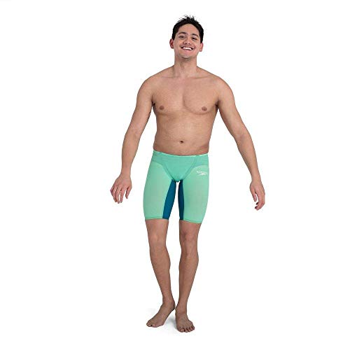 Speedo Fastskin LZR Pure Valor Jammer Bañador, Hombre, Green Glow/Nordic Teal/White, 25