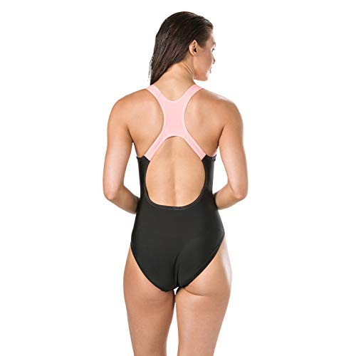 Speedo Gala Logo Medalist AF Traje De Baño, Mujer, Black/Flash, 32