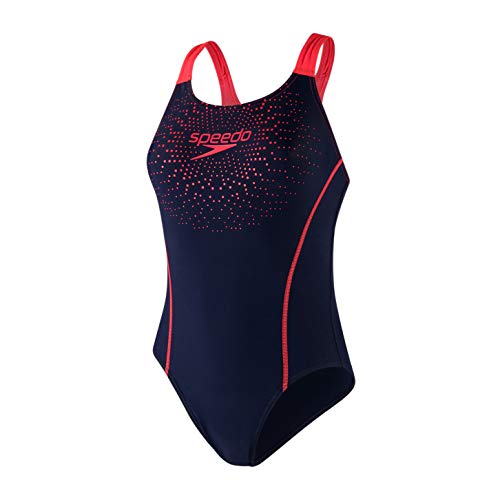 Speedo Gala Logo Medalist Bañador, Mujer, Azul (Blue/Rojo), 28 (ES 34)