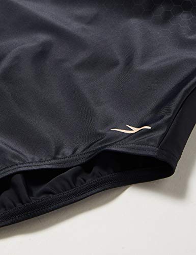 Speedo Hexagonal Mesh Panel Traje de Baño de Una Pieza, Mujer, Negro (Black), 36 (ES 42)