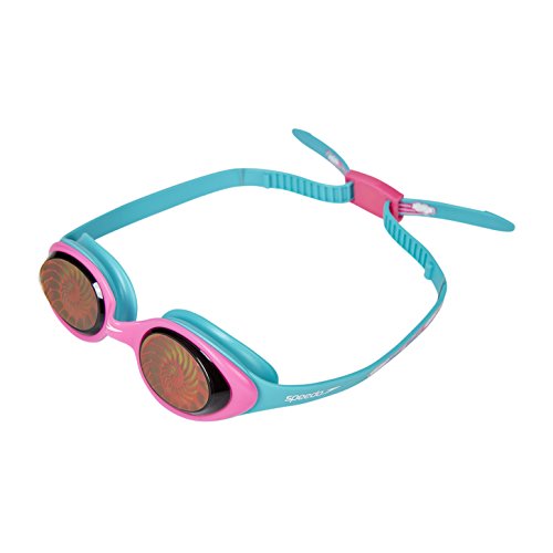 Speedo Illusion Junior Gafas de natación, Mujer, Azul Bali/Rosa Vegas/Nautilus Hologram, One Size
