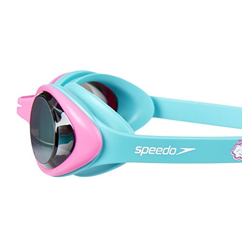 Speedo Illusion Junior Gafas de natación, Mujer, Azul Bali/Rosa Vegas/Nautilus Hologram, One Size