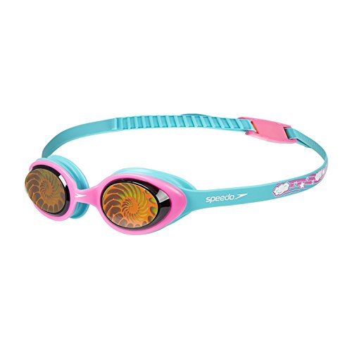 Speedo Illusion Junior Gafas de natación, Mujer, Azul Bali/Rosa Vegas/Nautilus Hologram, One Size