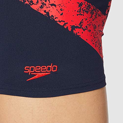 Speedo Inserto Boomstar Pantalón De Baño (Aquashort), Hombre, Azul Marino/Rojo Fed auténtico, 36 (ES 90 CM)