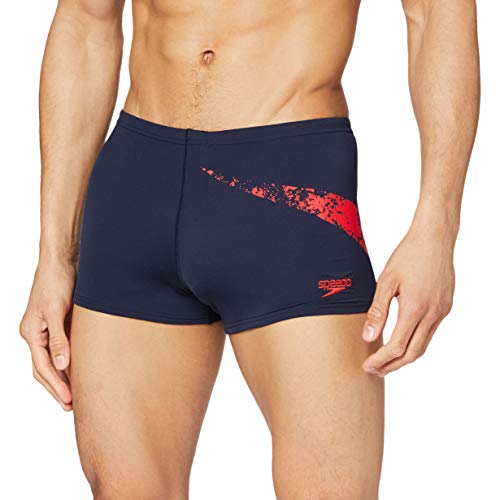 Speedo Inserto Boomstar Pantalón De Baño (Aquashort), Hombre, Azul Marino/Rojo Fed auténtico, 36 (ES 90 CM)