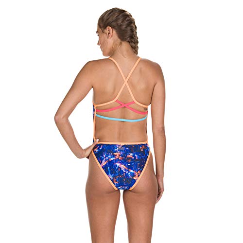 Speedo Kanjilights Ribbonback De Una Pieza Bañador, Mujer, Kanji Lights/Black/Psycho, 36 (ES 42)