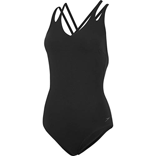 Speedo Luxepool 1 Piece Traje de baño de una Pieza, Mujer, Negro, Size: 36 EU (UK 14)