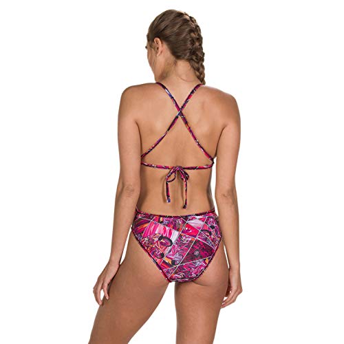 Speedo Reniki Flip Reverse De Una Pieza Bañador, Mujer, Ramenlki Psycho Red/Black, 28 (UK 6)