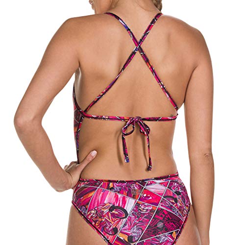 Speedo Reniki Flip Reverse De Una Pieza Bañador, Mujer, Ramenlki Psycho Red/Black, 28 (UK 6)