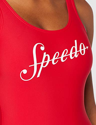 Speedo Shoshin con Espalda en U Bañador, Mujer, Shoshin Red, 30 (ES 36)