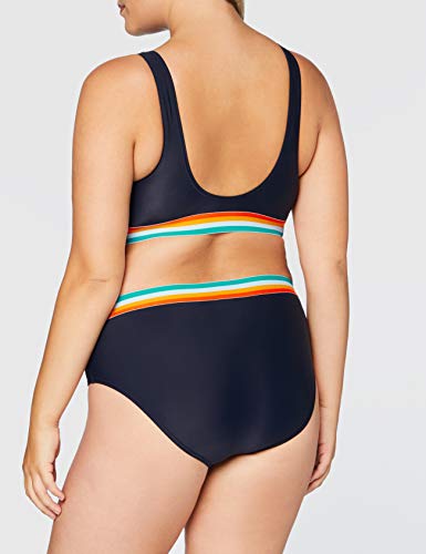 Speedo Solid U-Back 2 Piece Bikini, Mujer, True Navy/Orange Fizz/Mango/Sky Blue/Blue Bay, 34
