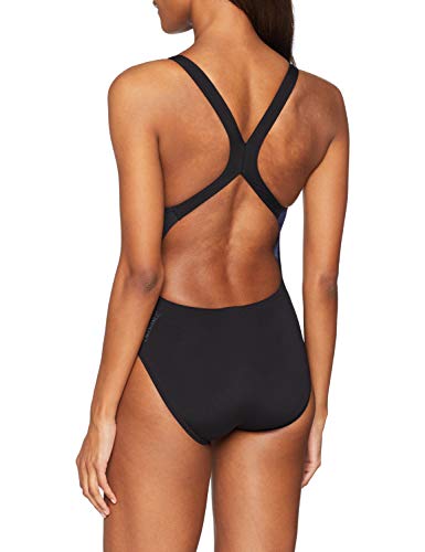 Speedo Swirlywave Placement Powerback, Bañador para Mujer, Multicolor (Swirlywave/negro/rojo psicodélico/brig zes), 44