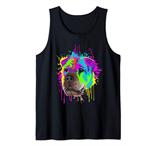 Splash Art Shar Pei Dueño De Un Perro Regalo Perros Camiseta sin Mangas