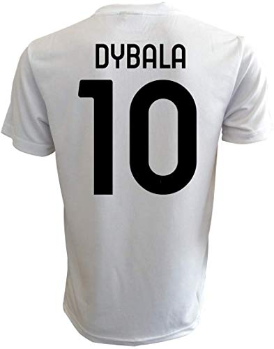 Sport Baer Camiseta de fútbol Oficial Blanca Negra 2020/2021 - Dybala N.10 - Tallas para niños y Adultos (S)