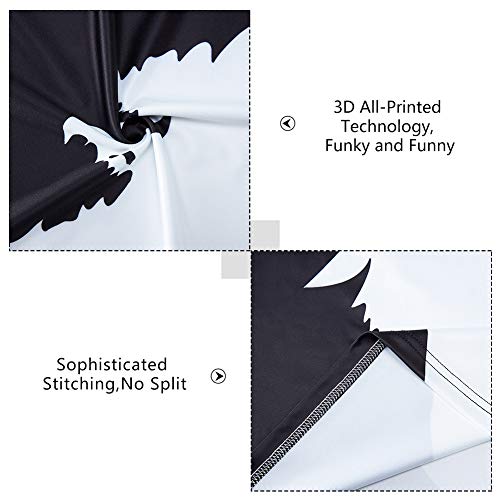 Spreadhoodie Hombre T-Shirt Modelo 3D Lobo Impresos de Dibujos Animados Casual Camiseta de Manga Corta Tees Blanco Negro XL