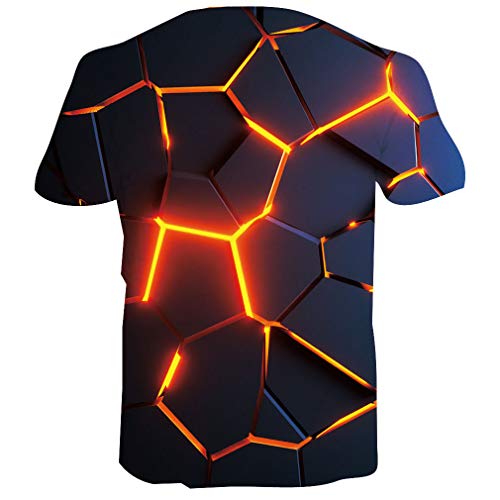 Spreadhoodie Hombre T-Shirt Modelo 3D Sangre Palma Impresos de Dibujos Animados Halloween Casual Camiseta de Manga Corta Tees Negro Rojo XL