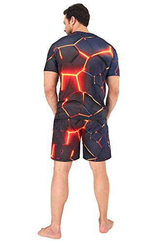 Spreadhoodie Hombre T-Shirt Modelo 3D Sangre Palma Impresos de Dibujos Animados Halloween Casual Camiseta de Manga Corta Tees Negro Rojo XL