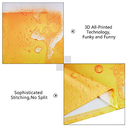 Spreadhoodie Hombres Camiseta 3D Cerveza Patrones Impresos O-Cuello Manga Corta Camiseta Divertidas Galaxia T Shirt Tops M