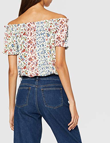 Springfield 4.1.T.Mesonero Print Flor Blusa, Dorado (Dorado 97), Medium (Tamaño del Fabricante: M) para Mujer