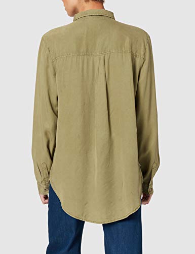 Springfield Blusa Militar Tencel Camisa, Verde, 36 para Mujer