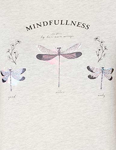 Springfield Camiseta Gráfica Bordados T-Shirt, Gris, L Womens